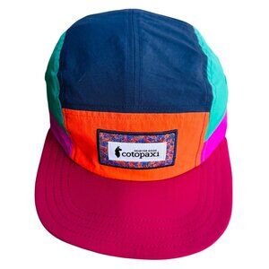 Cotopaxi 5-Panel Hat Unisex One Size Colorblock Nylon Red Orange Blue Green Pink